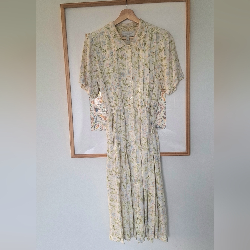 Vintage Floral Shirt Dress